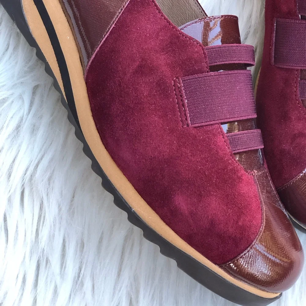 Bettye Muller Concept Taytum Leather Burgundy Oxford Burgundy Sneakers Shoes 9M